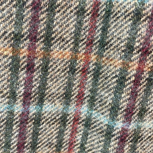 L.L.Bean Favourite Fit Skirt Wool Blend Weave Plaid Tartan Brown Tan Burgundy 6P - Picture 3 of 11